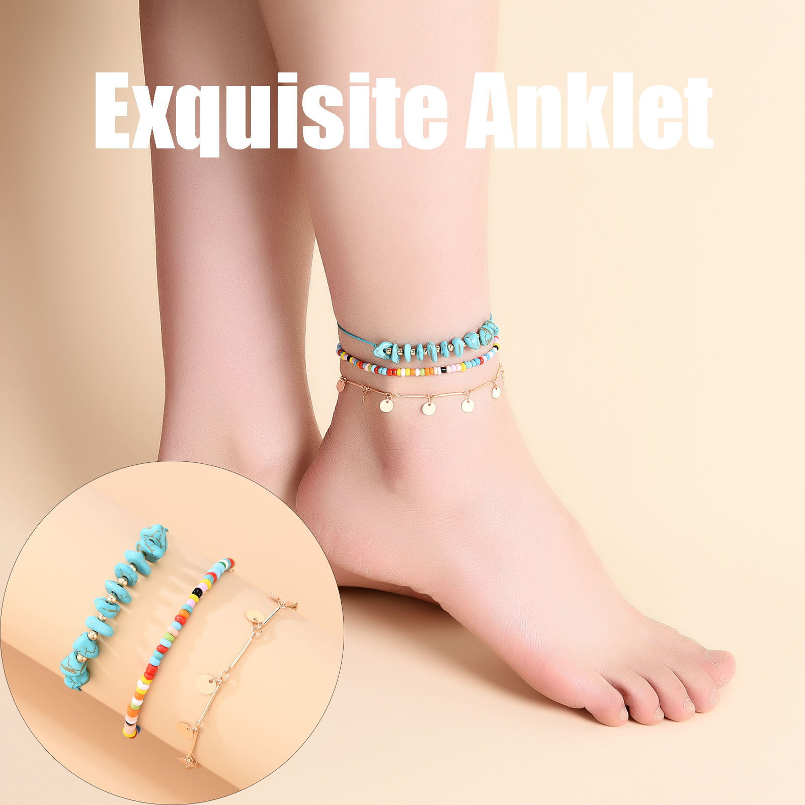 Details about   Various Styles Anklet Ankle Bracelet Foot Chain Heart Beads Butterfly Colorful 