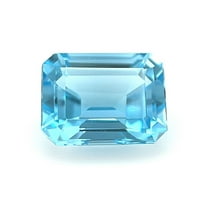Certified Real 2.75 Carat Swiss Blue Topaz Emerald Shape Step Cut 9x7 mm Loose Gemstone December Birthstone