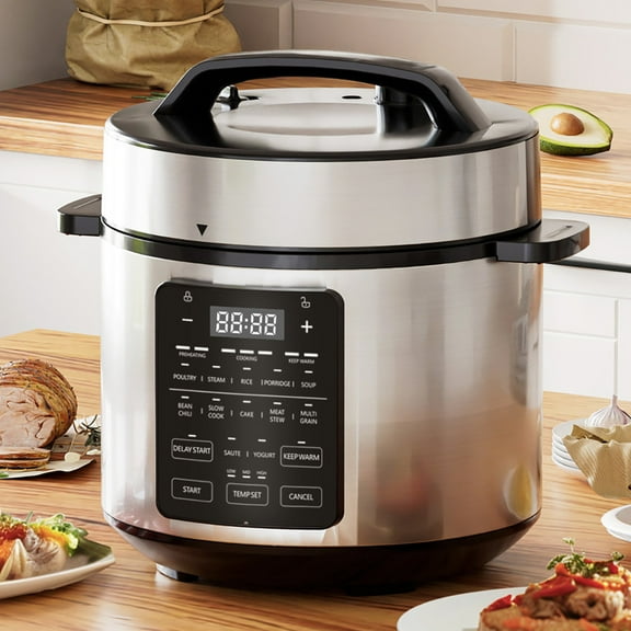 Simenmax 6QT Electric Pressure Cooker, 12-in-1 Multi-Cooker with Stainless Steel, Programmable & Safe for Family Cooking