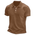 thumbnail image 4 of Homeyce Golf Polo Shirts for Men Collar Short Sleeve Shirts Button Classic Casual Lightweight Polo Tee Solid Color Golf Shirts,Brown 3XL, 4 of 5