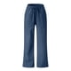 thumbnail image 4 of ICHUANYI Clearance Women's Cotton Linen Loose Drawstring Belt Casual Wide Leg Pants(Blue, L) ICHUANYI WER2023080907798, 4 of 5