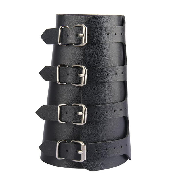 3pcs Leather Gauntlet Wristband Medieval Bracers Wide Arm Jewelry 