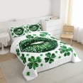 thumbnail image 3 of Feelyou Spring Lucky Shamrock Full Size Comforter Sets, Green Lips Bedding Sets, 3pcs, 3 of 8
