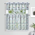 thumbnail image 2 of Kitchen Curtains 36 Inch Short - 3 Panel Set, Shark Whale Dolphin Ocean Theme, Rod Pocket Window Curtain, 100% Polyester for Nautical Farmhouse Kitchen, Easy Wash, 2 of 6