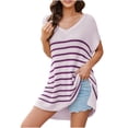 thumbnail image 2 of Suéter de cuello en V para mujer, manga larga, cuello redondo navideño, blusa holgada de tendencia, suéter de punto, suéter para mujer, 2 of 3