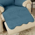 thumbnail image 3 of Great Bay Home Medallion Stitched Reversible Washable Pet Furniture Protector  (Recliner, Smoke Blue / Ivory), 3 of 9