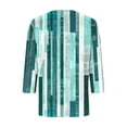 thumbnail image 5 of T-Shirts for Women 3/4 Sleeve V-Neck Strip Printed Casual Dressy Tunic Tops Laides T-Shirts, 5 of 6