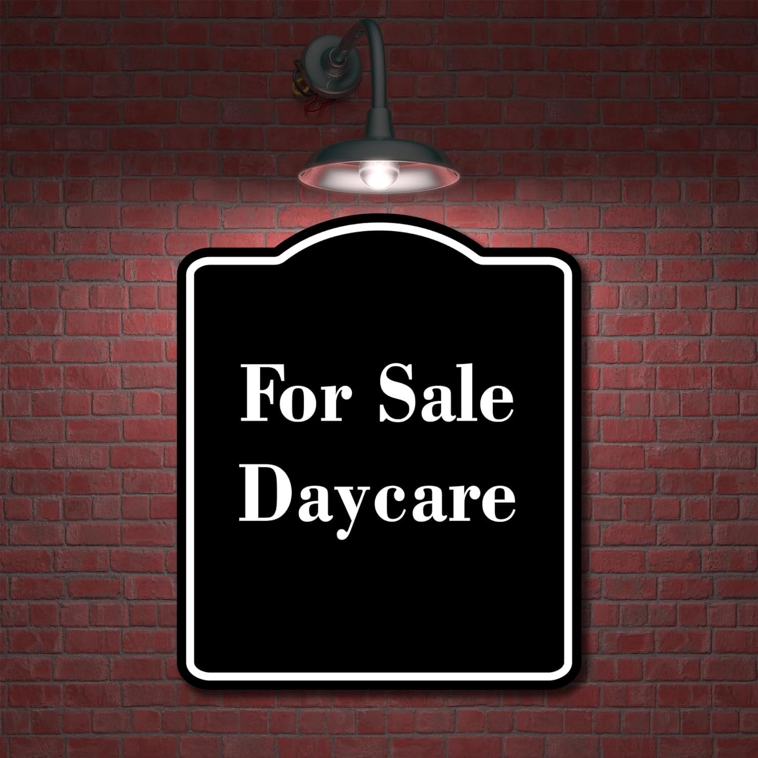 For Sale Daycare BLACK Aluminum Composite Sign 20''x24''