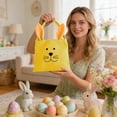 thumbnail image 4 of QuanTara Easter Bunny Ear Handbag, Linen Gift Packaging Tote Bag with Drawstring, Reusable Festival Decorative Bag for Gifts & Parties (15.35x8.46in), 4 of 8