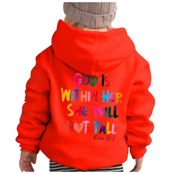 Zylarhe Girls Boys Sweatshirt Girls Hoodies & Sweatshirts Children's Printed Round Neck Long Sleeved Sweatshirt Hooded Sweatshirt for Girls Watermelon Red 12-13 Years