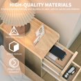 thumbnail image 6 of Small Fluted Nightstand Set of 2, Wood 2 Drawer Narrow Nightstand, Slim Side Table, Modern Boho End Bedside Table, Natural Wood Night Stand with Drawers for Bedroom, Living Room, Natural, 6 of 16