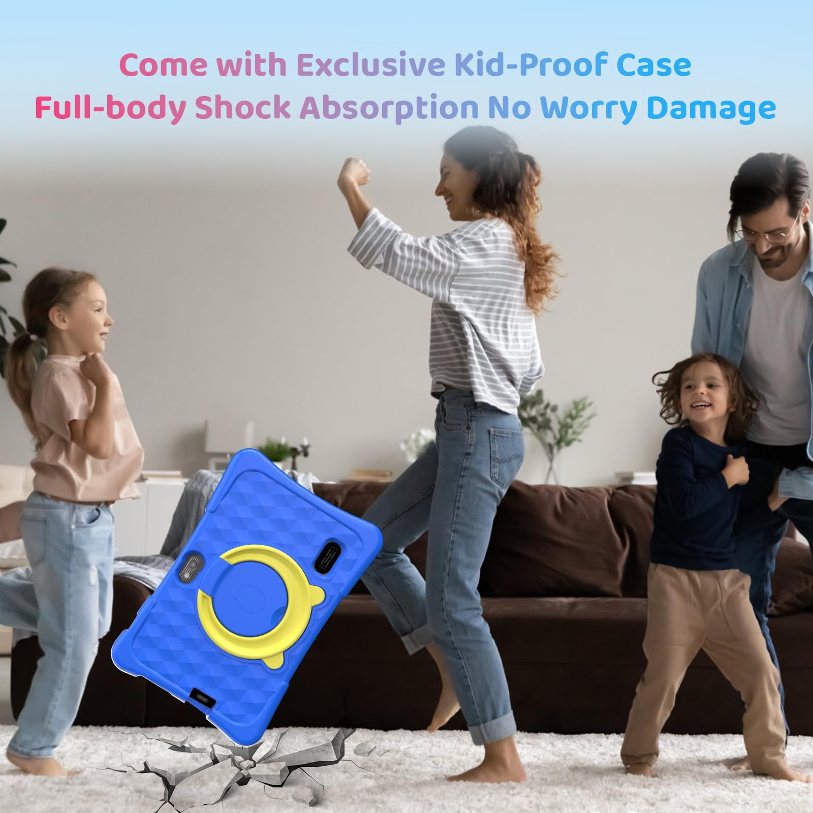 Kids Tablet, 7 inch Android 15 Tablet for Kids, 8GB+32GB 1TB Expand, Quad-Core Toddler Tablets with Shockproof Case, BT5.0, WiFi 5, Parental Control, Games, Dual Camera