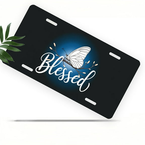 Blessing Branches Front License Plate, Metal License Plate, Funny Standard Plates Personalized Novelty Decorative For Men/Women/Boys/Girls Car 6×12 Inch