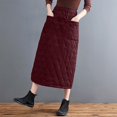thumbnail image 5 of KHONTS Women's Elastic Waist Quilted Skirt Winter Warm Padded Quilted Midi Long Puffer Insulated Skirt with Pockets XL, 5 of 7