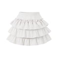 thumbnail image 3 of OGLCCG Girls Ruffle Tiered Mini Skirt Kids High Waist Flowy Boho Mini Skorts Summer Layered Ruffle Skirts 3-13 Years, 3 of 10