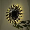 thumbnail image 3 of 19.6-Inch Solar Sun-Shaped Wall Decor – LED Metal Art, Outdoor/Indoor Wall Hanging,Decorative Ambient Light for Patio, Garden & Living Room, 3 of 8