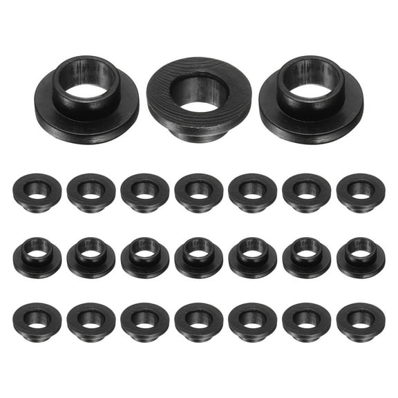 24pcs Flanged Sleeve Bearings Plastic Bushings ID 8.2mm x OD 10mm x Length 6mm Nylon Bushings, Black