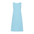 thumbnail image 5 of Summer Dresses for Women 2025, Womens Summer Round Neck Print Sleeveless Beach Dress(Sky Blue,S), 5 of 8