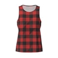 thumbnail image 4 of Fotbe Red Black Plaid Pattern Men's Quick Dry Workout Tank Top Gym Muscle Tee Fitness Bodybuilding Sleeveless T Shirt Breathable Workout Shirt-, 4 of 9