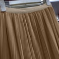 thumbnail image 3 of Ohufall Gauze Skirts for Women Maxi Length Elastic Waist Mesh Pleated Skirt Flowy Beach Vacation Summer Long Skirt, 3 of 4