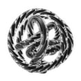 thumbnail image 2 of Nox Modern Glass Knot Loop Abstract Tabletop Sculpture - Textured Black Rope, 2 of 6