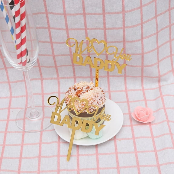 SHINYPASING cake decoration dad Acrylic Party Supplies Families Father's Day Celebration 1 Set