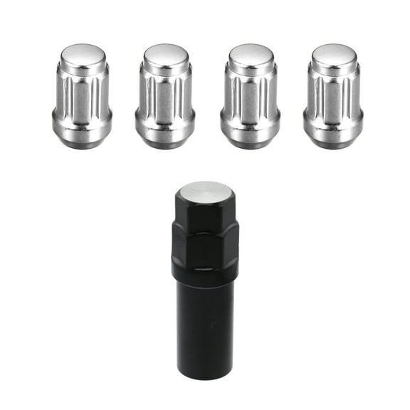 Unique Bargains M12x1.5 Car Wheel Lock Lug Nuts Set Anti Theft Lug Nut Screw Silver Tone