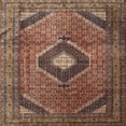 thumbnail image 1 of Ahgly Company Indoor Square Traditional Orange Salmon Pink Medallion Area Rugs, 5' Square, 1 of 6