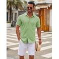 thumbnail image 3 of COOFANDY Casual Shirt for Men Button Down Shirts Short Sleeve No Tuck Shirts for Office Casual Wear, 3 of 5