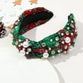 thumbnail image 2 of Festive Christmas Headband for Women Wide Turban Style Holiday Hair Accessory Decoration, 2 of 5