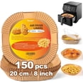 thumbnail image 1 of Tocozy Air Fryer Liners, 150 Pieces Unbleached Parchment Paper Liners 8 Inch Square, Food Grade, Non-Stick and Oil Proof Airfryer Liners for Chefman COSORI T-FAL Ninja 5-8 Quart Square Air Fryer, 1 of 7