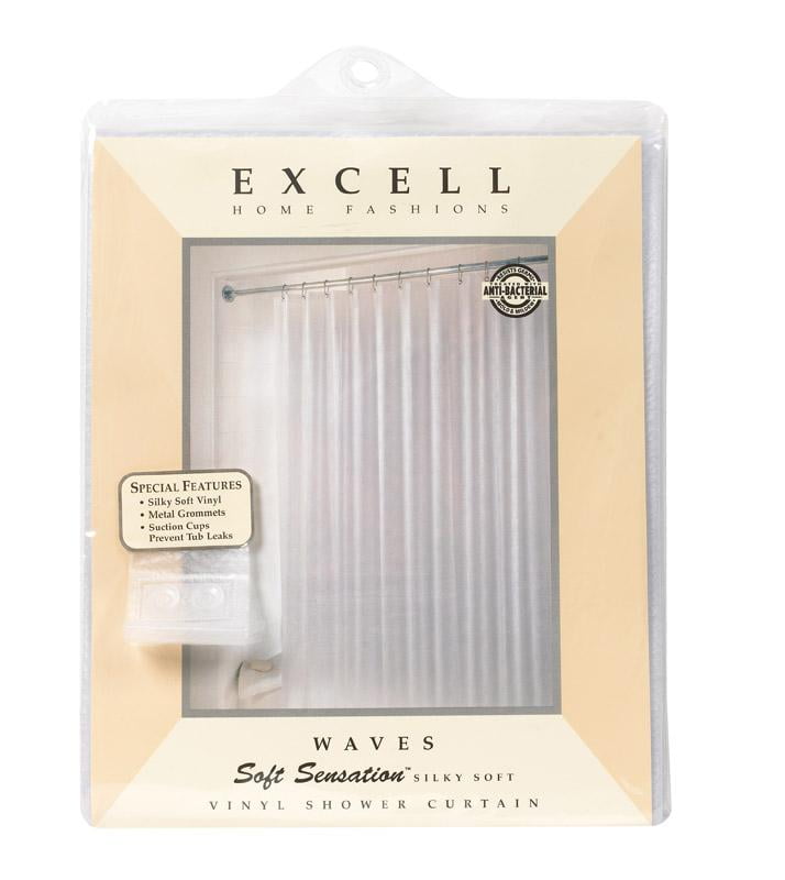 Excell  70 in H x 72 in W Frosted  Solid  Shower Curtain Liner 