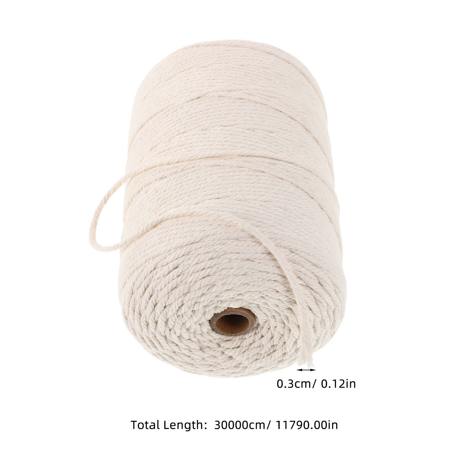 PENIKOKO 1 Roll Decorative Cord Beige Cotton Rope for Macrame Weaving Home Decor Beginners