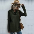 thumbnail image 7 of Womens Sweaters Pullover Stacked Cowl Neck Long Sleeve Ribbed Knit Tunic Tops to Wear with Leggings, 7 of 7