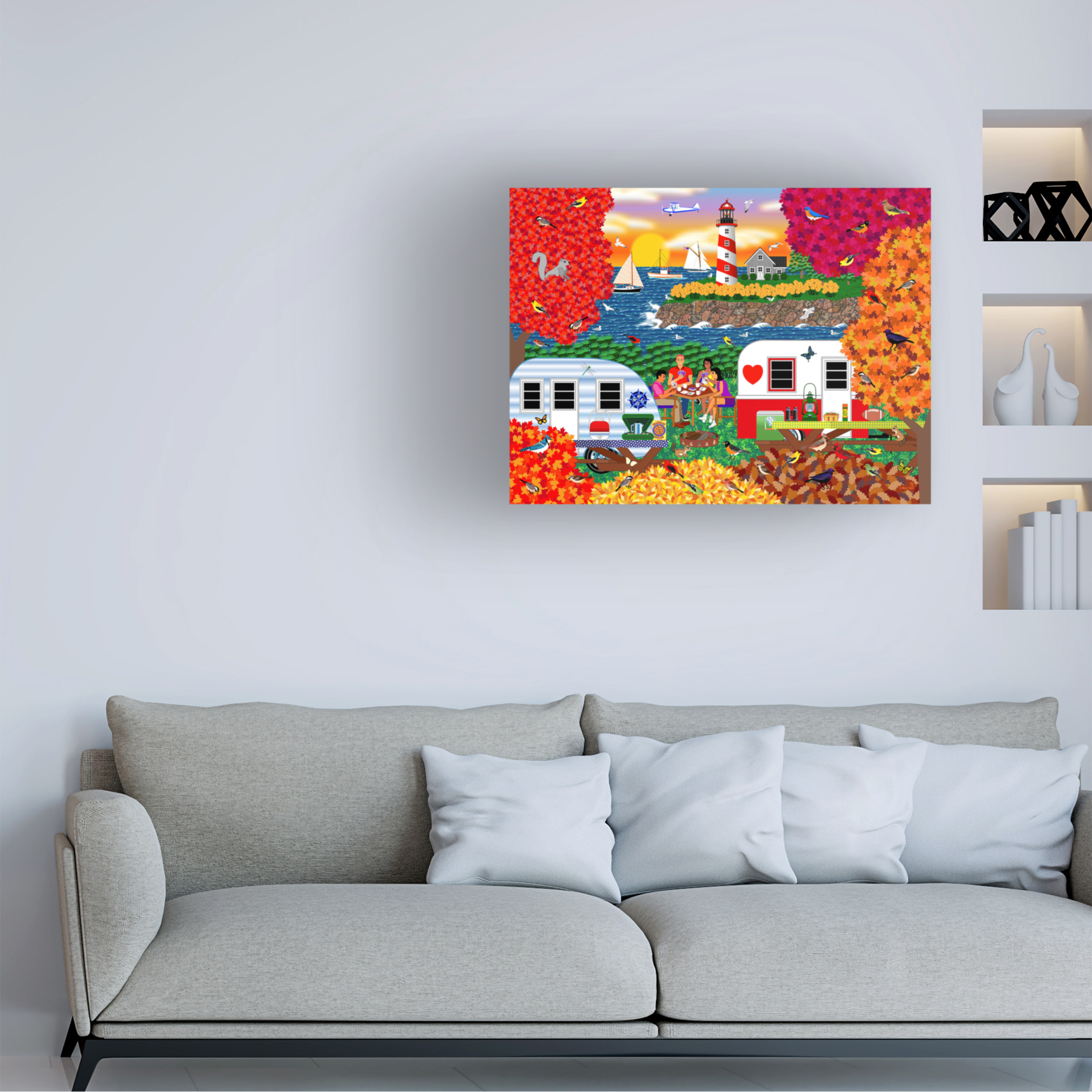Canvas Wall Art - Mark Frost 'Camping Is In The Cards' Wall Art for Living Room, Bedroom, or Office DÃ©cor by Trademark Fine Art - 47 x 35 Inches
