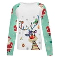 thumbnail image 4 of Chandail en Molleton de Noël pour Femmes 2023 Col Rond Imprimé Manches Longues Blouse Régulière en Solde, 4 of 5