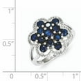 thumbnail image 3 of Primal Silver Sterling Silver Rhodium Sapphire Flower Ring, 3 of 6