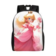 VUFOQZX 16 Inch School Bag Super Mario Princess Backpack Elementary Middle School Bookbag Large Capacity Shoulder Bags Casual Daypack Laptop Bags For Boys Girls