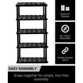 thumbnail image 4 of Oskar Plastic Storage Shelves Garage Shelving Unit 5-Tier 74"H x 36"W x 18"D Black 750 lb Capacity, 4 of 9