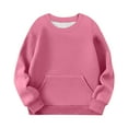 thumbnail image 3 of Eltusu Girls Hoodies, Pullover Casual Loose Fit Solid Color Long Sleeve Sweatshirts Pink Size 11-12 T, 3 of 5