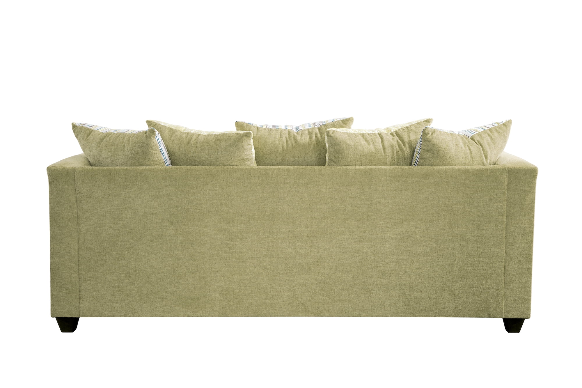 American Furniture Classics Model 8-10-A238V5-K Urban Square Arm Green Two Piece Sectional Sofa with Seven Throw Pillows