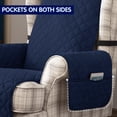 thumbnail image 5 of Subrtex Reversible Wing Chair Cover Wingback Armchair Slipcovers,Navy, 5 of 7