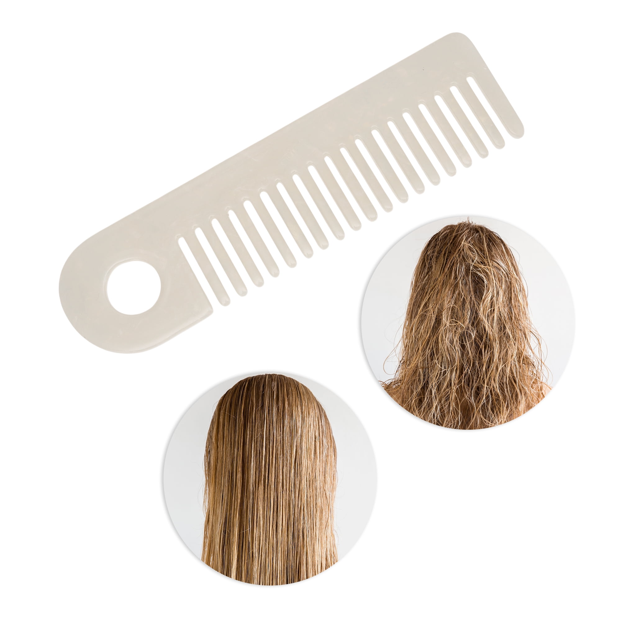 Unique Bargains 1 Pc Exquisite Marble Pattern Hair Comb for All Hair Types White