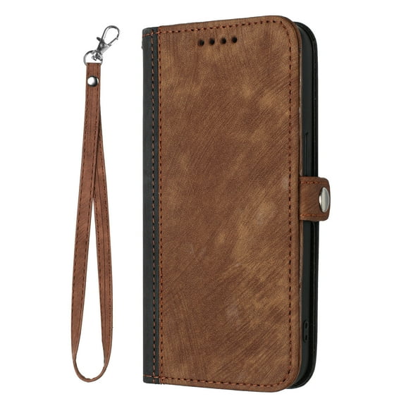 Nalacover Case for iPhone 11 Wallet Case with Detachable Wrist Strap Handbag PU Leather Flip Case, Magnetic Soft TPU Shockproof Protective Cover with Kickstand Card Slots Case,Brown