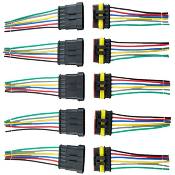 ESUPPORT Kit de Connecteurs Électriques Étanches 6 Broches pour Voiture avec Fil Jauge AWG Marine Lot de 5
