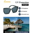 thumbnail image 3 of Cat Eye Sunglasses for Women and Men Retro Cateye Frame - Vintage UV400 Protection Sunnies（Black frame grey lenses）, 3 of 7