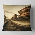thumbnail image 2 of Designart Railway Tracks in Ukraine - Landscape Photo Throw Pillow - 18x18, 2 of 5