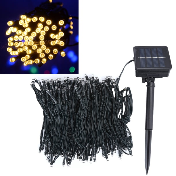 22m 8 Modos 200leds Luces de Cuerda Solar, Luces de Cuerda de Hadas Blancas Cálidas, Jardín para Patio