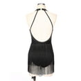 thumbnail image 6 of Miutii Women's Latin Dance Dress Deep V Neck Fringe Salsa Cha-Cha Rumba Ballroom Dance Costume Black L, 6 of 9