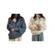 thumbnail image 3 of Jumpingount Suéter de poliéster para mujer, suéter de punto de tamaño libre, reemplazo de invierno, otoño, Vintage, cálido, jersey de manga larga, Prendas para la parte del cuerpo Blanco Jumpingount AP015867-02, 3 of 6